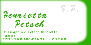 henrietta petsch business card